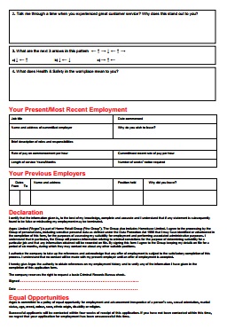 Argos Job Application PDF