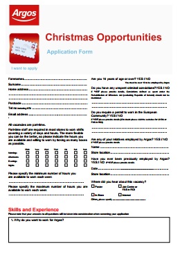 Argos Job Application PDF